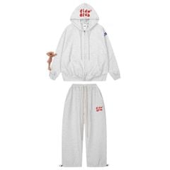 Set Áo Khoác Hoodie zip FIDÉ Teedy chất vải PC Cotton form rộng unisex nam nữ chống nắng CBZ06 (Kèm gấu)
