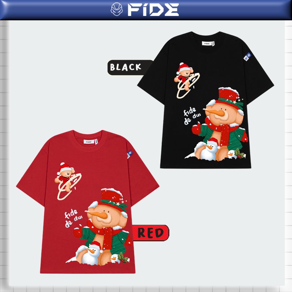 Áo thun JoyBear FIDE TEEDY phông cotton unisex nam nữ Form rộng cổ tròn - AT220