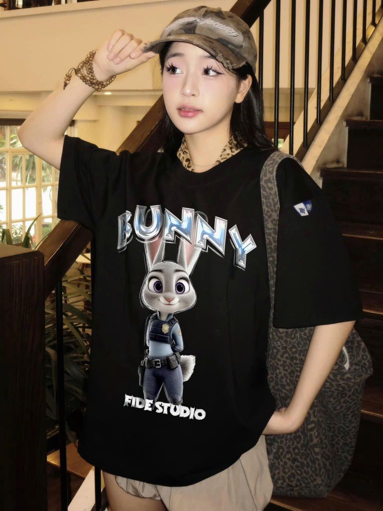Áo thun FIDE Bunny Fox unisex form rộng nam nữ local brand cổ tròn oversize Zootopia - AT227