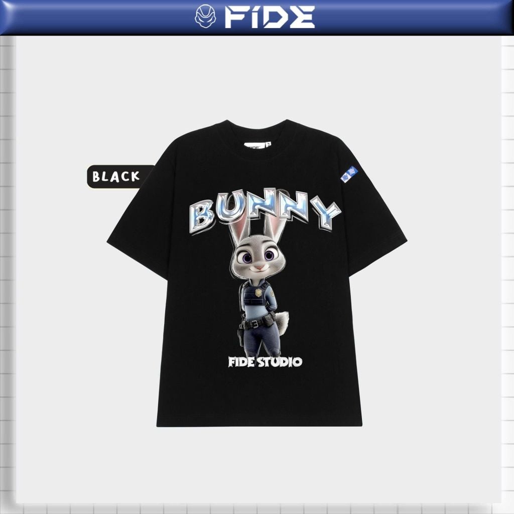 Áo thun FIDE Bunny Fox unisex form rộng nam nữ local brand cổ tròn oversize Zootopia - AT227