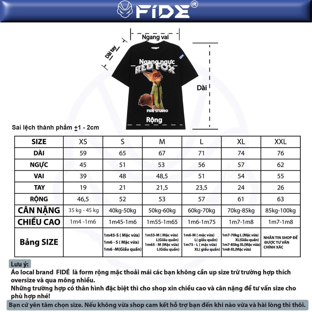 Áo thun FIDE Bunny Fox unisex form rộng nam nữ local brand cổ tròn oversize Zootopia - AT228