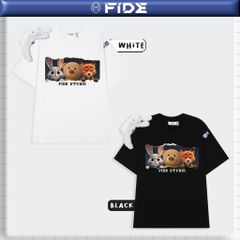 Áo thun FIDE Bunny Fox unisex form rộng nam nữ local brand cổ tròn oversize Zootopia - AT229 (Kèm phụ kiện)