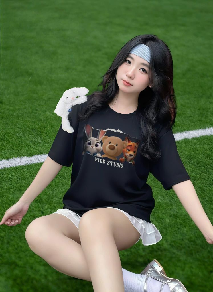 Áo thun FIDE Bunny Fox unisex form rộng nam nữ local brand cổ tròn oversize Zootopia - AT229 (Kèm phụ kiện)