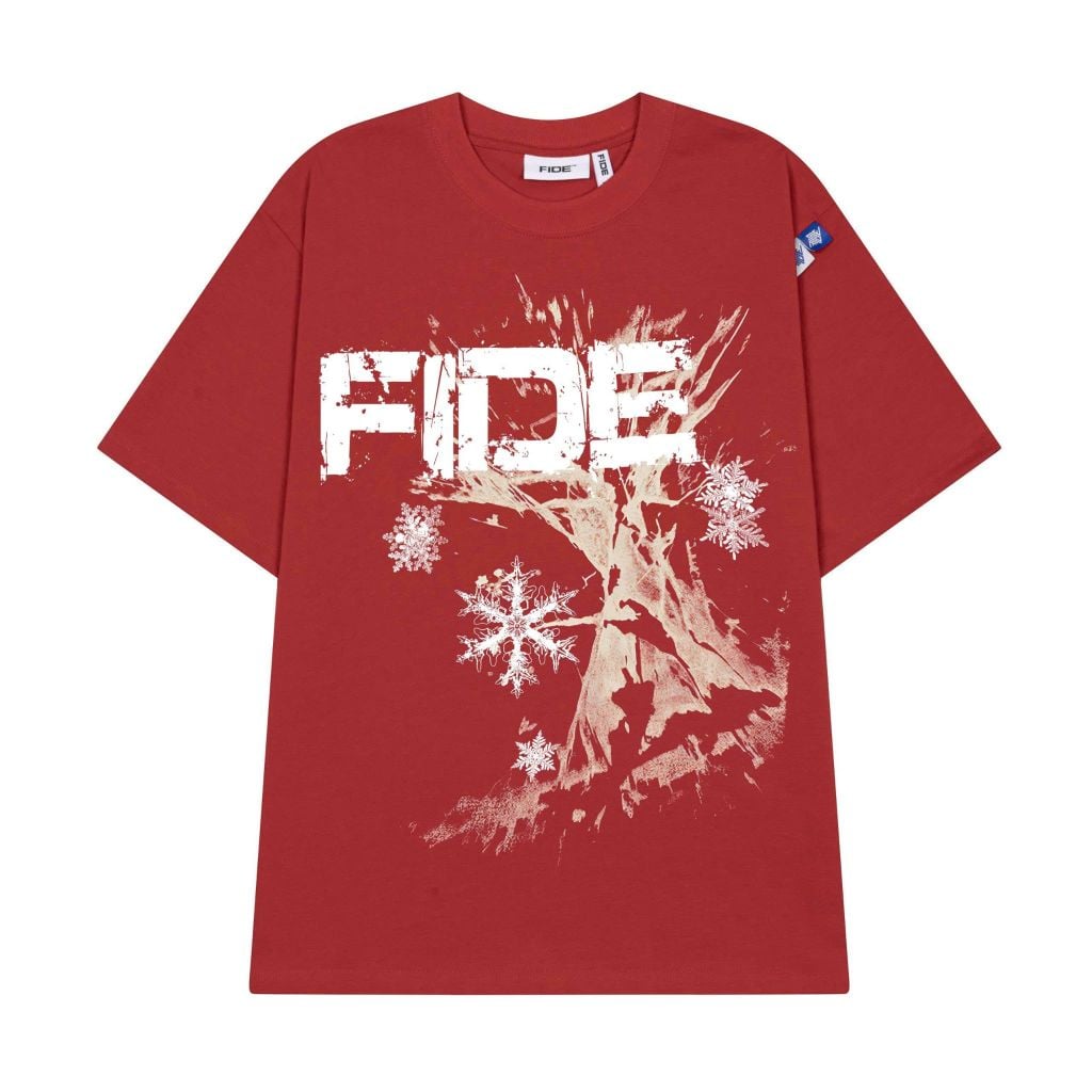 Áo thun FIDE unisex form rộng nam nữ local brand cổ tròn oversize hoa tuyết - AT231