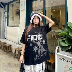 Áo thun FIDE unisex form rộng nam nữ local brand cổ tròn oversize hoa tuyết - AT231