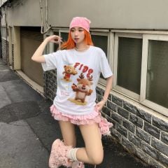 Áo thun FIDE JoyBear unisex form rộng nam nữ local brand cổ tròn oversize gà rán - AT233