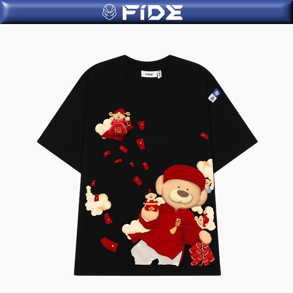 Áo thun FIDE JoyBear unisex form rộng nam nữ local brand cổ tròn oversize JoyBear 