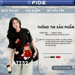 Áo thun FIDE JoyBear unisex form rộng nam nữ local brand cổ tròn oversize JoyBear 