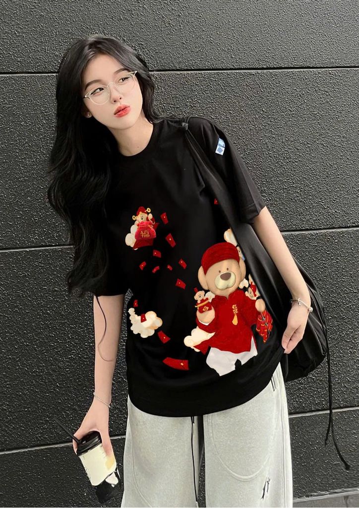 Áo thun FIDE JoyBear unisex form rộng nam nữ local brand cổ tròn oversize JoyBear 