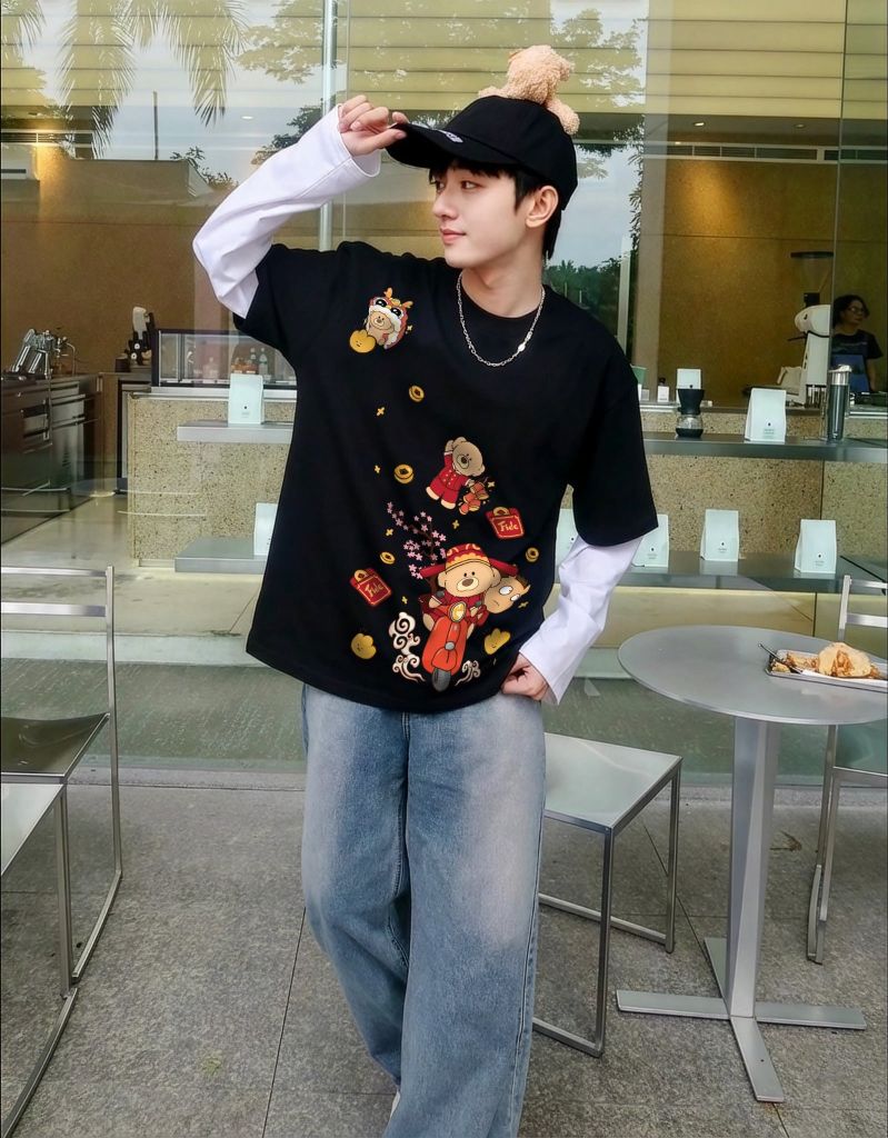 Áo thun FIDE JoyBear unisex form rộng nam nữ local brand cổ tròn oversize JoyBear - AT239