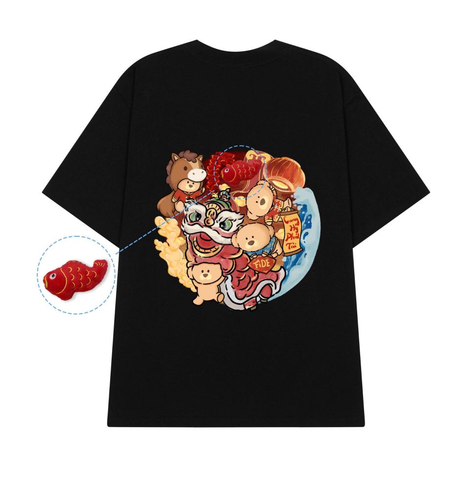 Áo thun FIDE JoyBear unisex form rộng nam nữ local brand cổ tròn oversize JoyBear - AT240(Kèm Charm)