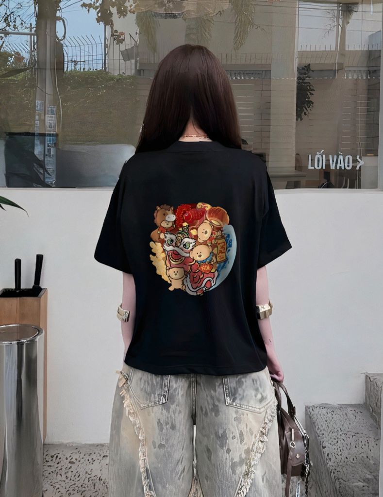 Áo thun FIDE JoyBear unisex form rộng nam nữ local brand cổ tròn oversize JoyBear - AT240(Kèm Charm)
