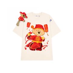 Áo thun FIDE JoyBear Thần Tài unisex form rộng nam nữ local brand cổ tròn oversize JoyBear - AT241 (Kèm Gấu)