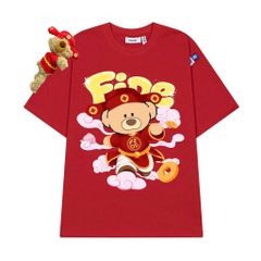 Áo thun FIDE JoyBear Thần Tài unisex form rộng nam nữ local brand cổ tròn oversize JoyBear - AT242 (Kèm Gấu)