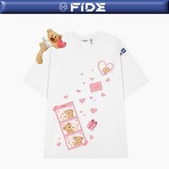 Áo thun FIDE JoyBear unisex form rộng local brand cổ tròn oversize - AT244 (Tặng gấu)