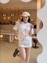 Áo thun FIDE JoyBear unisex form rộng local brand cổ tròn oversize - AT244 (Tặng gấu)