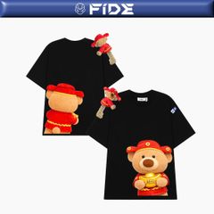 Áo thun FIDE JoyBear Thần Tài unisex form rộng nam nữ local brand cổ tròn oversize JoyBear - AT243 (Kèm Gấu)