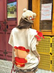 Áo thun FIDE JoyBear Thần Tài unisex form rộng nam nữ local brand cổ tròn oversize JoyBear - AT243 (Kèm Gấu)