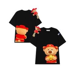 Áo thun FIDE JoyBear Thần Tài unisex form rộng nam nữ local brand cổ tròn oversize JoyBear - AT243 (Kèm Gấu)