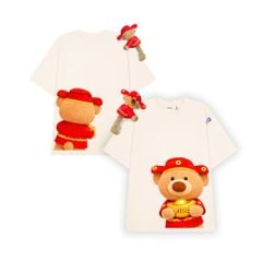 Áo thun FIDE JoyBear Thần Tài unisex form rộng nam nữ local brand cổ tròn oversize JoyBear - AT243 (Kèm Gấu)