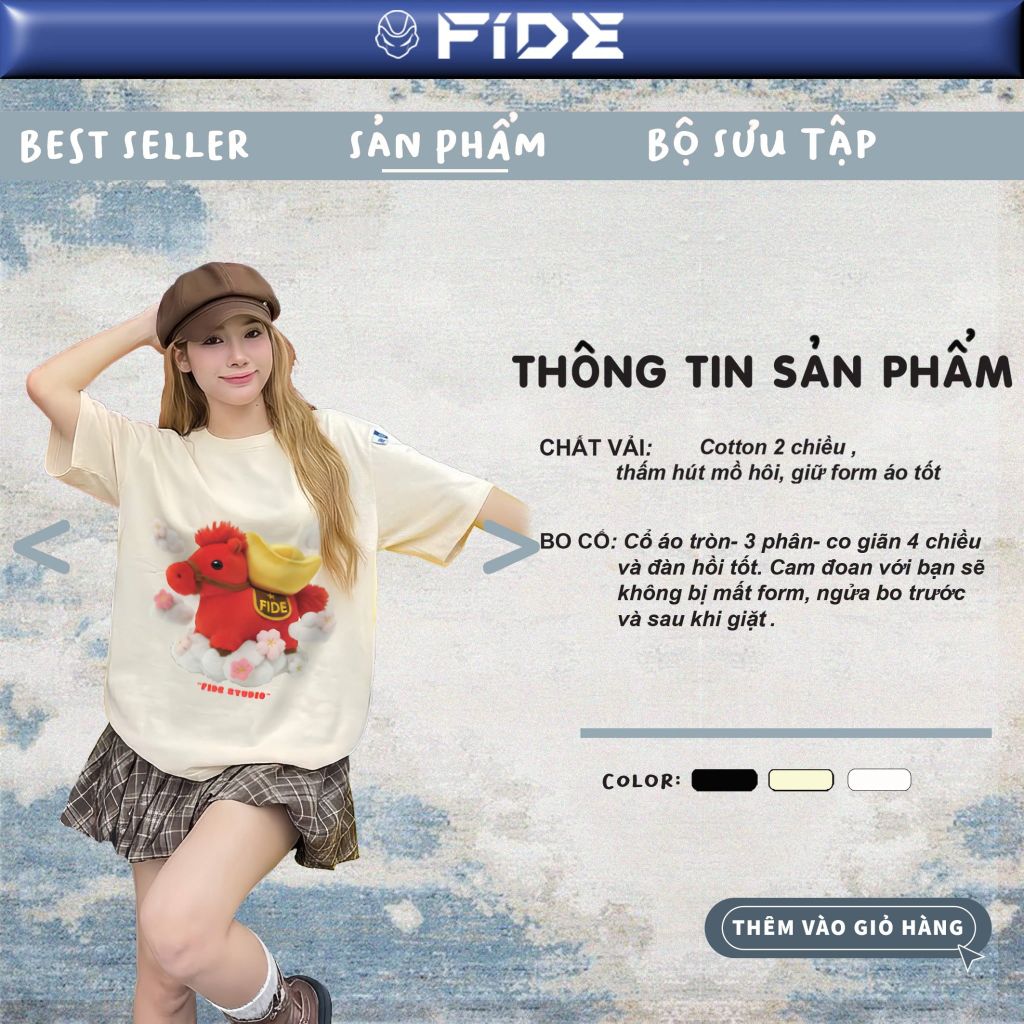 Áo thun FIDE Bính Ngọ unisex form rộng nam nữ local brand cổ tròn oversize Bính Ngọ - AT246