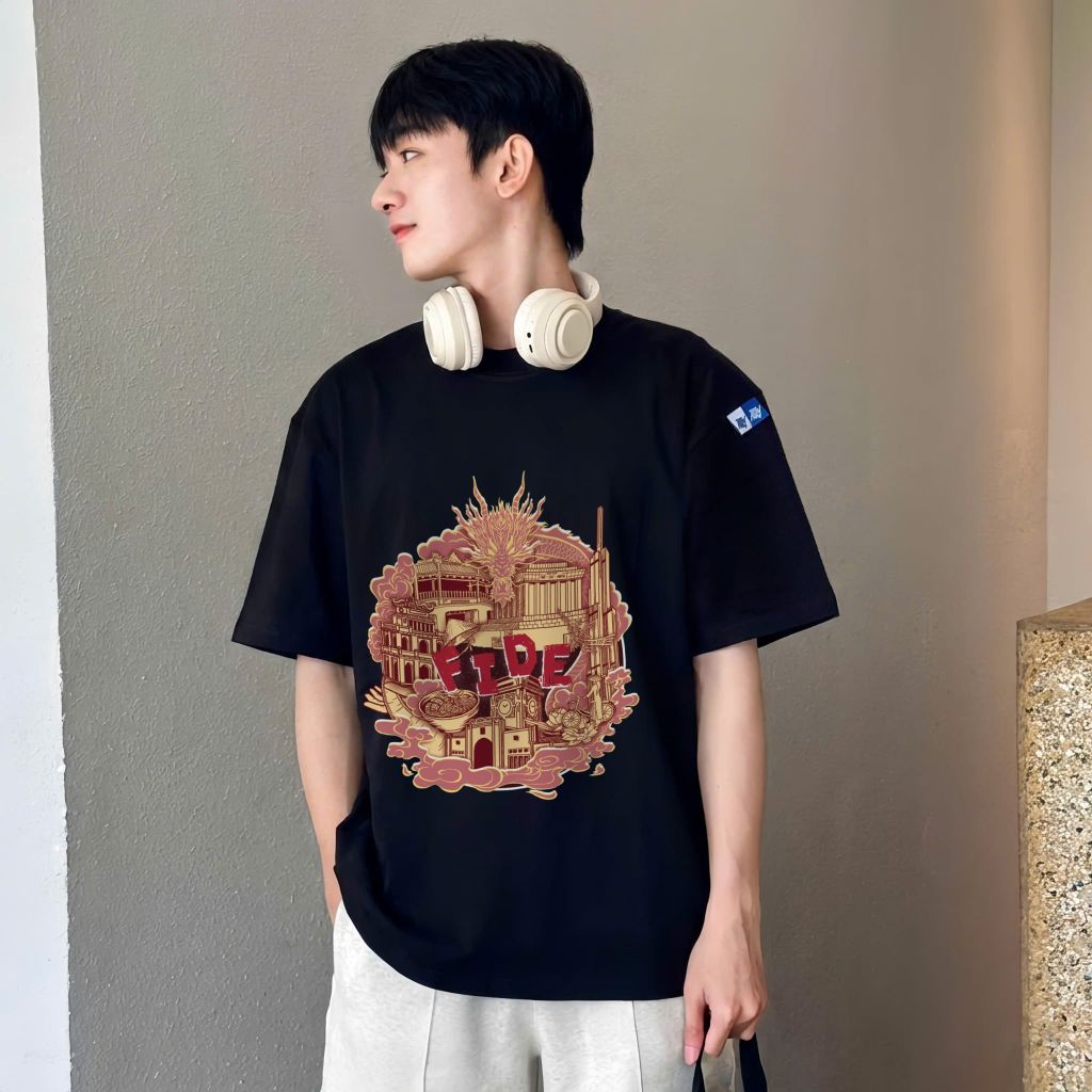 Áo thun FIDE unisex form rộng cổ tròn nam nữ local brand cổ tròn oversize - AT247