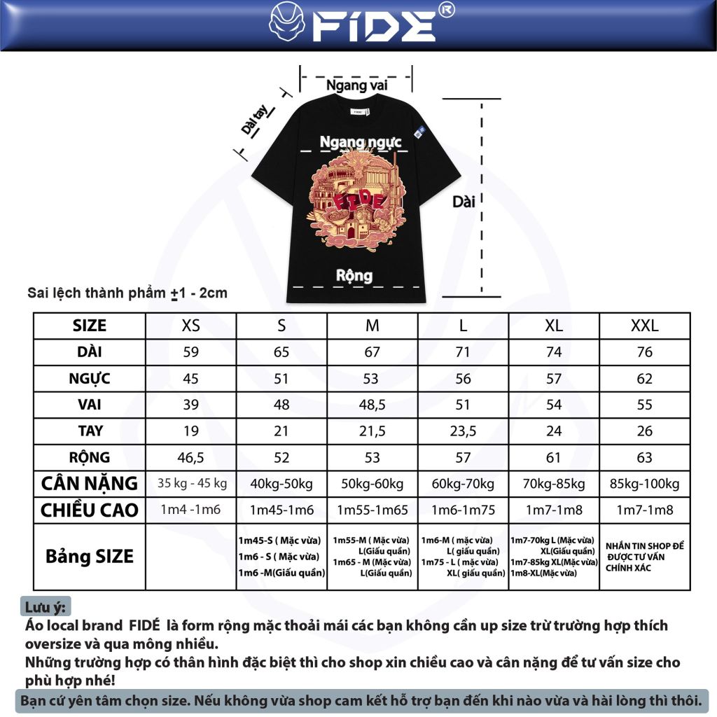 Áo thun FIDE unisex form rộng cổ tròn nam nữ local brand cổ tròn oversize - AT247
