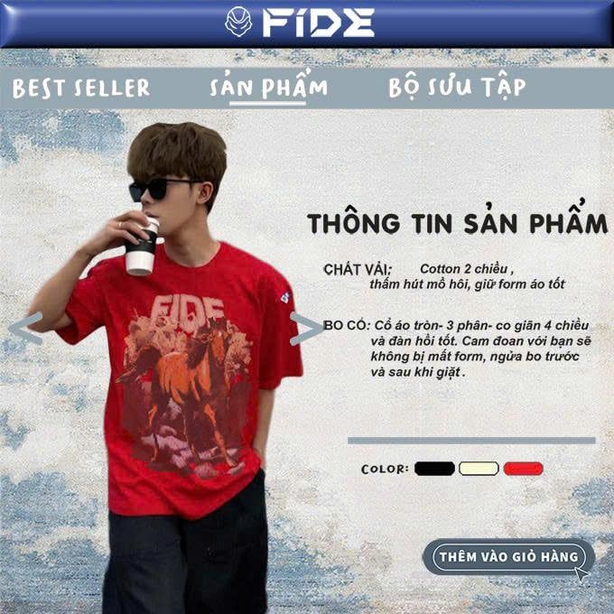 Áo thun FIDE Bính Ngọ unisex form rộng nam nữ local brand cổ tròn oversize Bính Ngọ - AT249