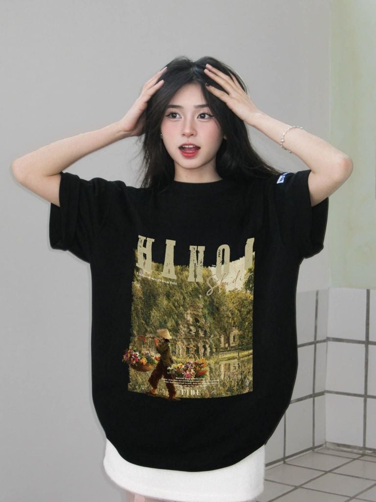 Áo thun địa danh HÀ NỘI FIDE phông unisex nam nữ form rộng ulzzang HÀ NỘI - AT250