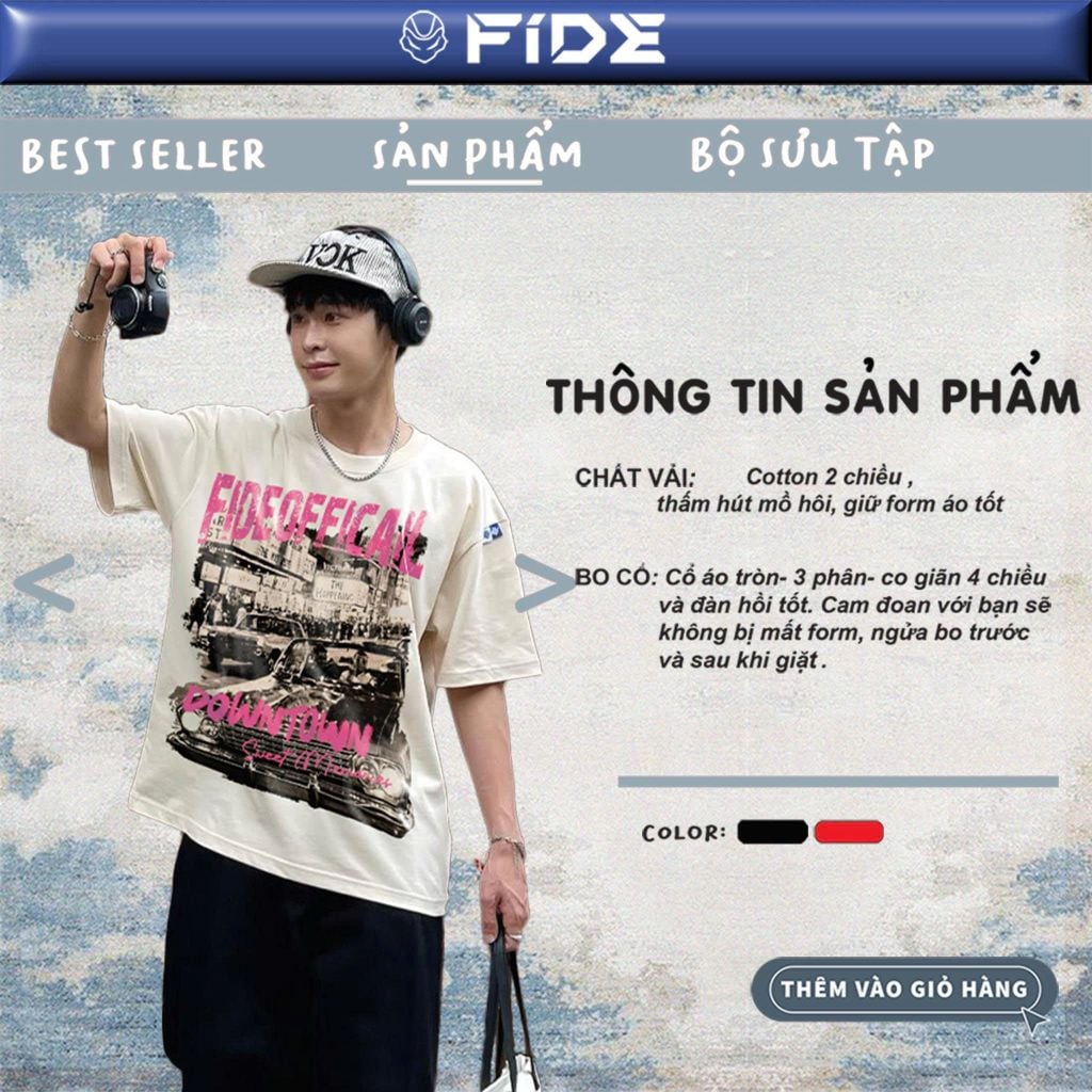 Áo thun FIDE phong cách cổ điển Vintage unisex form rộng nam nữ local brand cổ tròn oversize- AT252