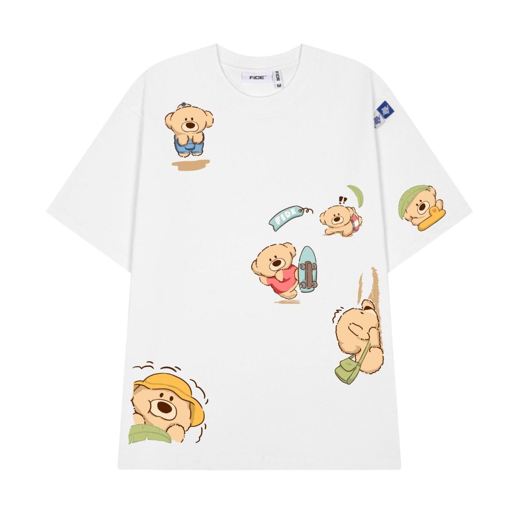 Áo thun FIDE Teddy unisex form rộng nam nữ local brand cổ tròn oversize- AT253