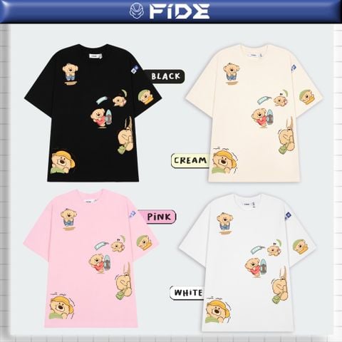 Áo thun FIDE Teddy unisex form rộng nam nữ local brand cổ tròn oversize- AT253