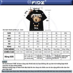 Áo thun FIDE TEEDY phông cotton unisex nam nữ form rộng cổ tròn áo đính gấu - AT254 (Kèm gấu)