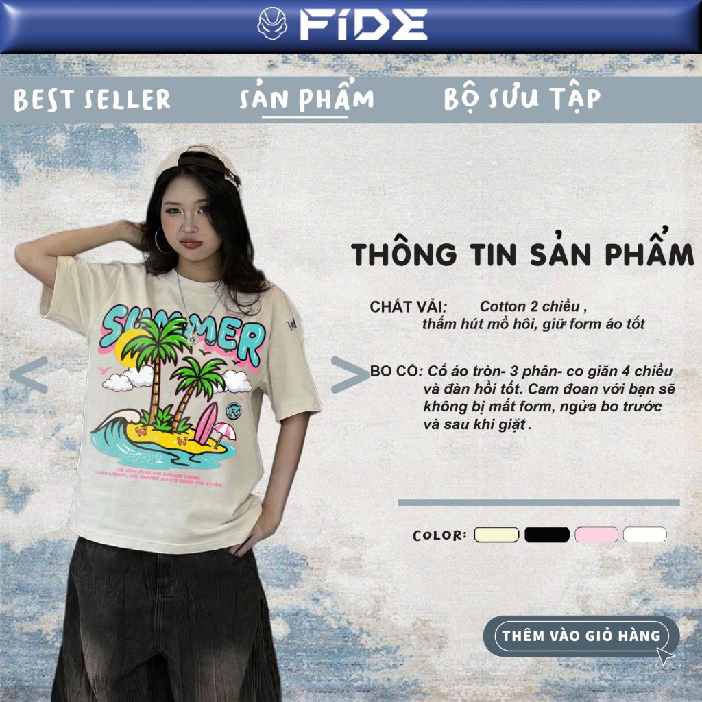 Áo thun FIDE Tropical Summer unisex form rộng nam nữ local brand cổ tròn oversize- AT256
