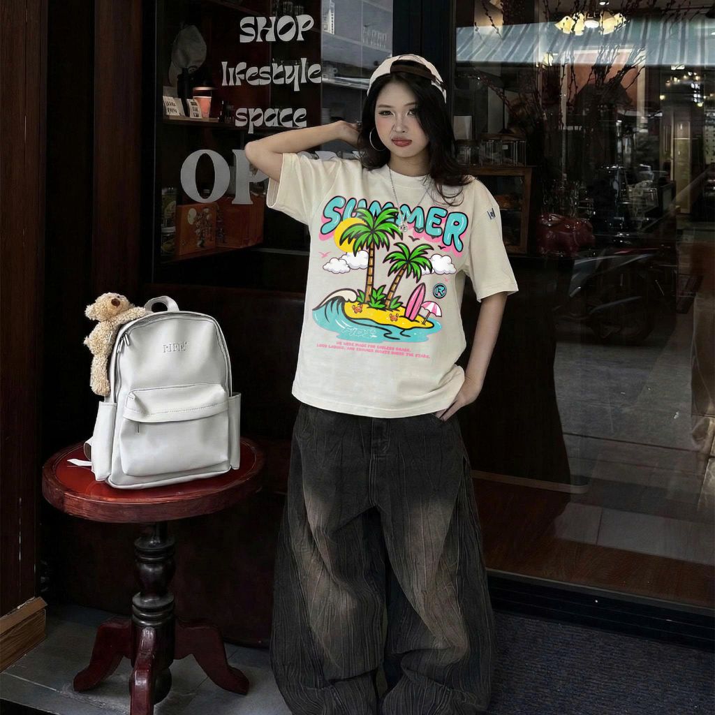 Áo thun FIDE Tropical Summer unisex form rộng nam nữ local brand cổ tròn oversize- AT256