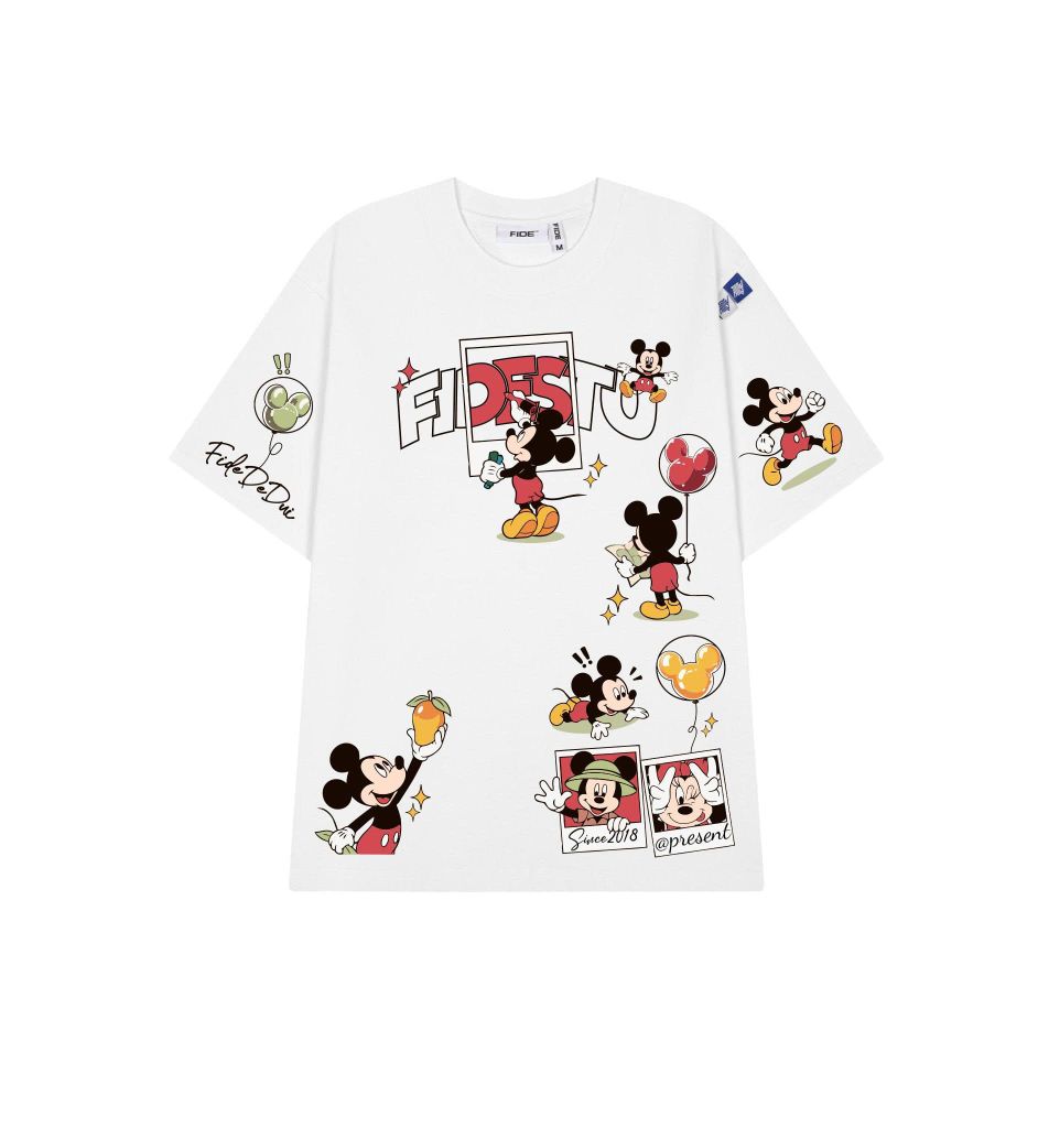 Áo thun FIDE Mickey phông unisex form rộng local brand nam nữ cổ tròn oversize - AT294