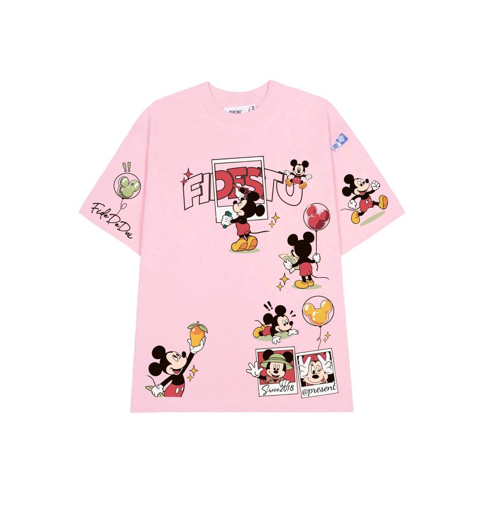 Áo thun FIDE Mickey phông unisex form rộng local brand nam nữ cổ tròn oversize - AT294