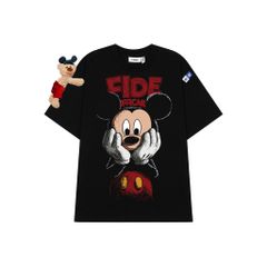 Áo thun FIDE Mickey phông unisex form rộng local brand nam nữ cổ tròn oversize - AT296 (Kèm gấu)