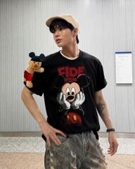 Áo thun FIDE Mickey phông unisex form rộng local brand nam nữ cổ tròn oversize - AT296 (Kèm gấu)