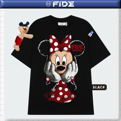 Áo thun FIDE Mickey phông unisex form rộng local brand nam nữ cổ tròn oversize - AT295 (Kèm gấu)