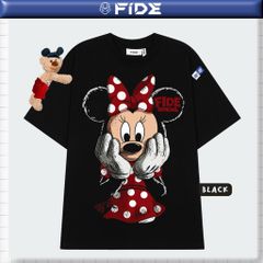 Áo thun FIDE Mickey phông unisex form rộng local brand nam nữ cổ tròn oversize - AT295 (Kèm gấu)