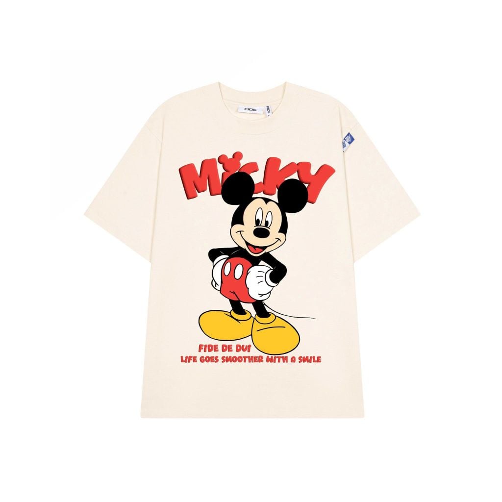 Áo thun FIDE Mickey phông unisex form rộng local brand nam nữ cổ tròn oversize - AT297