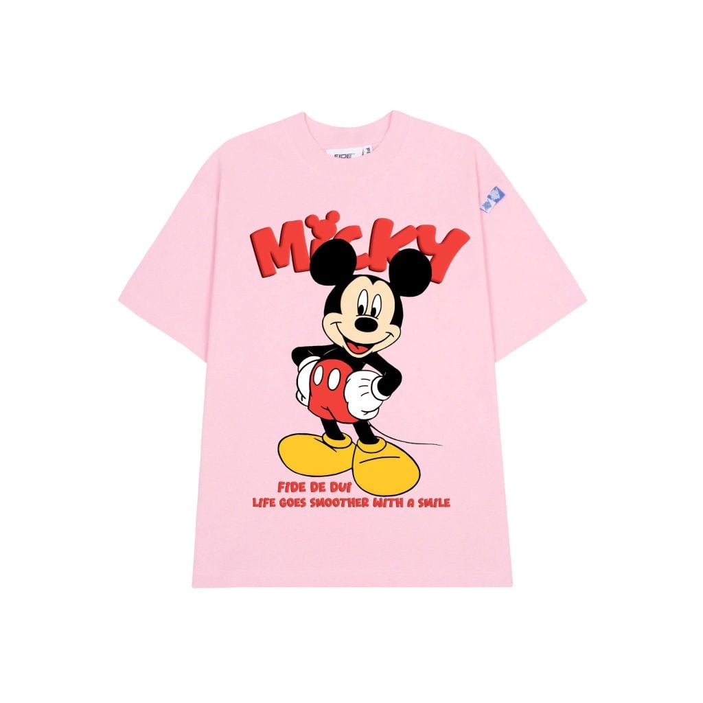 Áo thun FIDE Mickey phông unisex form rộng local brand nam nữ cổ tròn oversize - AT297