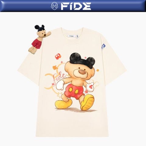 Áo thun FIDE Mickey phông unisex form rộng local brand nam nữ cổ tròn oversize - AT298 (Kèm gấu)