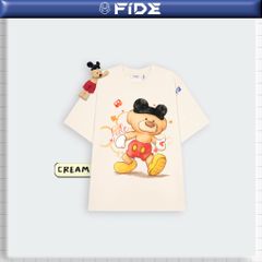 Áo thun FIDE Mickey phông unisex form rộng local brand nam nữ cổ tròn oversize - AT298 (Kèm gấu)