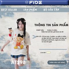 Áo thun FIDE Mickey phông unisex form rộng local brand nam nữ cổ tròn oversize - AT298 (Kèm gấu)