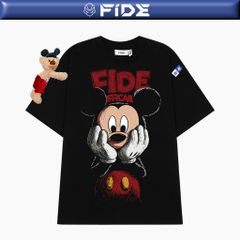 Áo thun FIDE Mickey phông unisex form rộng local brand nam nữ cổ tròn oversize - AT296 (Kèm gấu)