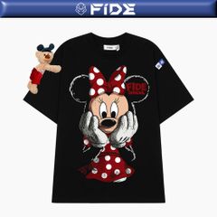 Áo thun FIDE Mickey phông unisex form rộng local brand nam nữ cổ tròn oversize - AT295 (Kèm gấu)