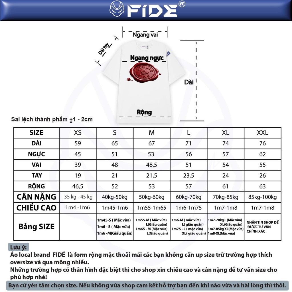 Áo thun FIDE Wax Seal phông unisex form rộng local brand nam nữ cổ tròn oversize - AT300