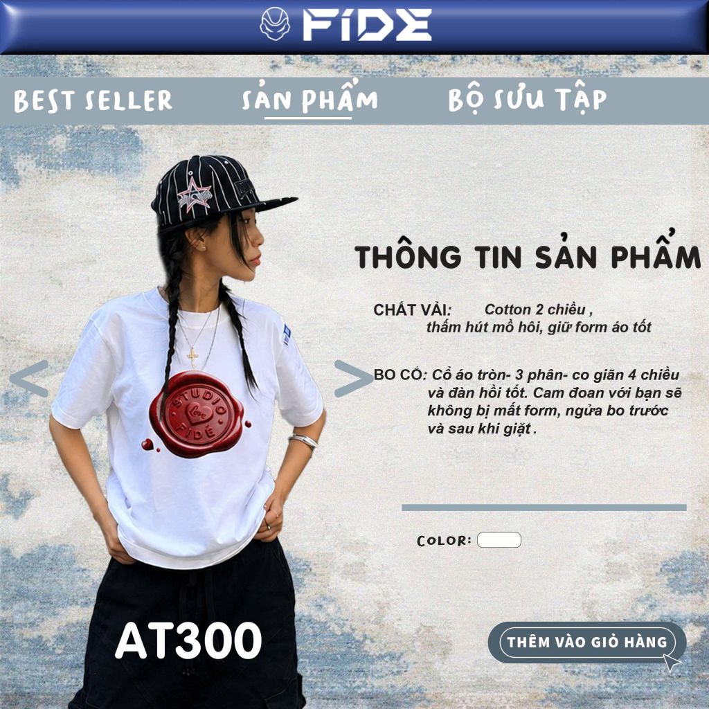 Áo thun FIDE Wax Seal phông unisex form rộng local brand nam nữ cổ tròn oversize - AT300